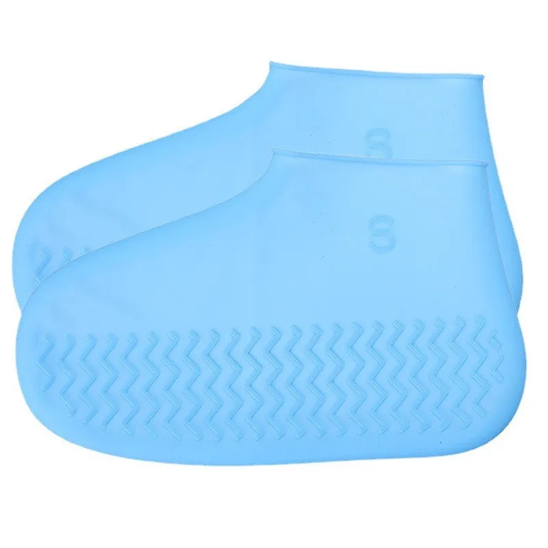 (1 pair) Size L Reusable Silicone Shoe Cover Water Repellent (Size 38-41) - Blue