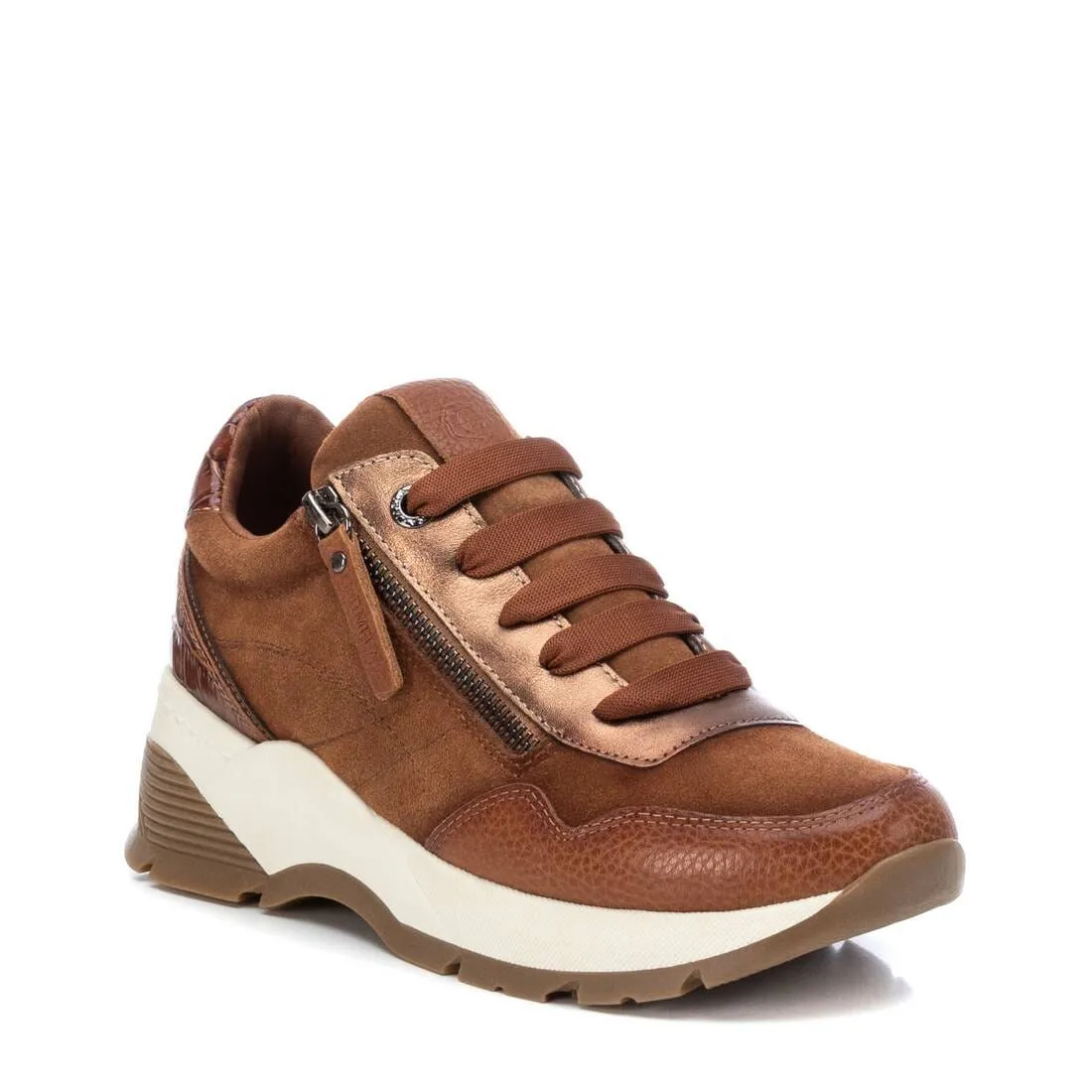 160195 Spanish Collection Leather sneakers with cushion sole in Tan