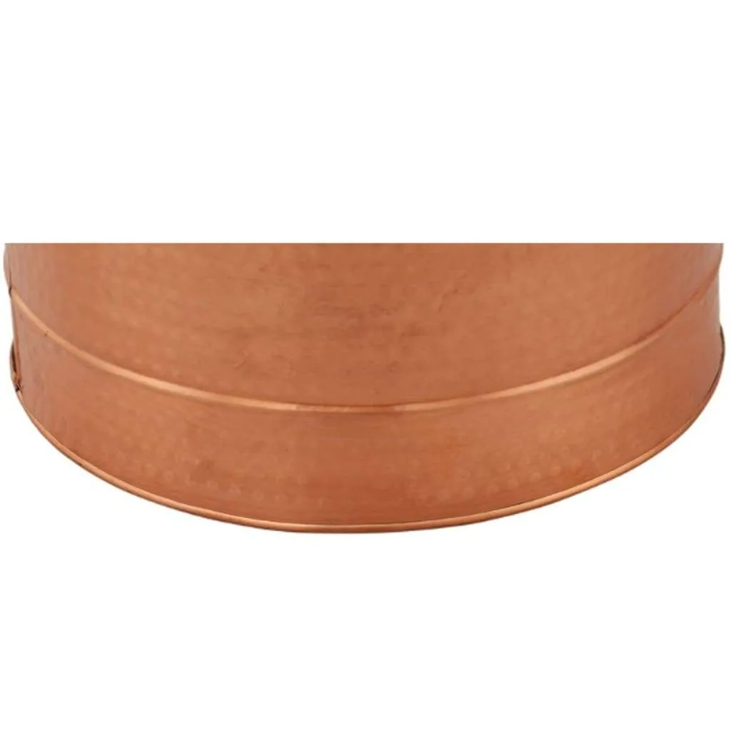 16.5 Inch Round Multipurpose Tub, Hammered, Side Handles, Copper