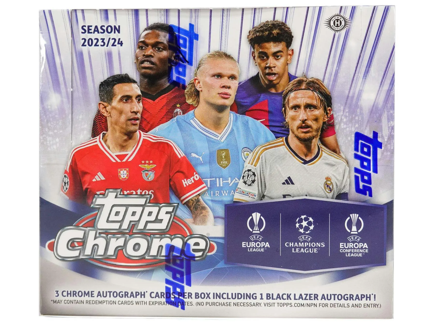 2023-24 Topps Chrome UEFA Club Competitions Soccer Hobby Jumbo Box