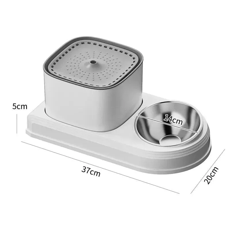 2in1 Pet Water Fountain and Feeding Bowl