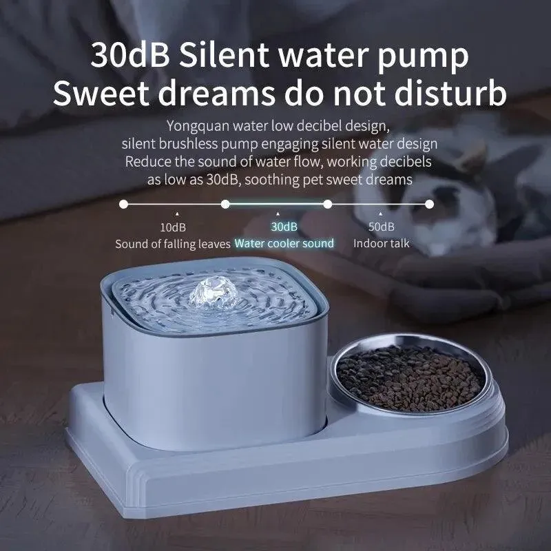 2in1 Pet Water Fountain and Feeding Bowl