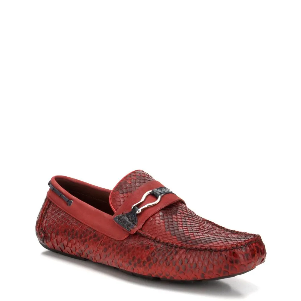 A07PMRU - Cuadra red casual fashion python driving moccasins for men