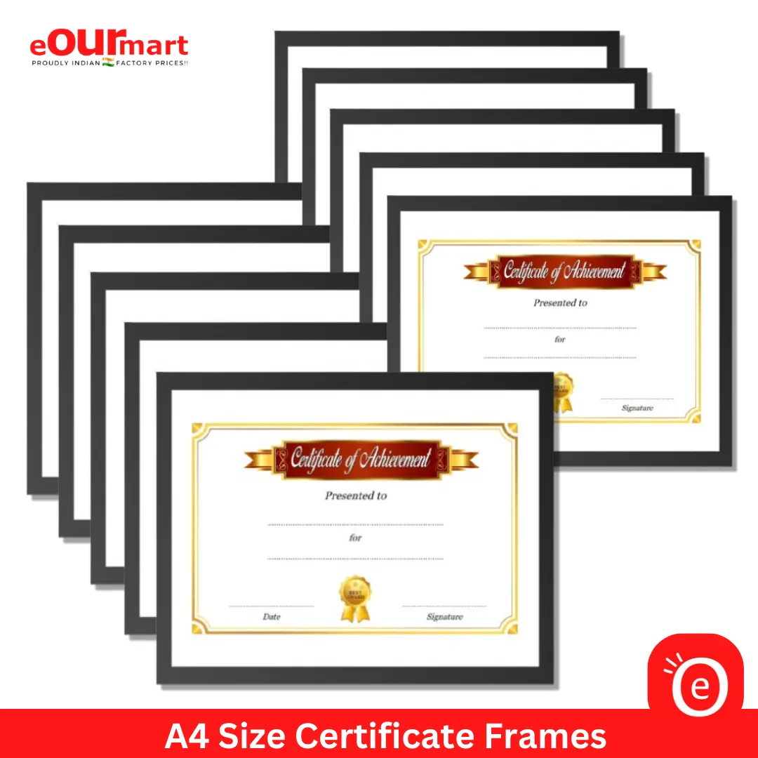 A4 Size Glass Certificate Frame, 8x12 Inch @109.99 Set Of 10 Photo Frame Wall Decoration Synthetic Wood Moulding