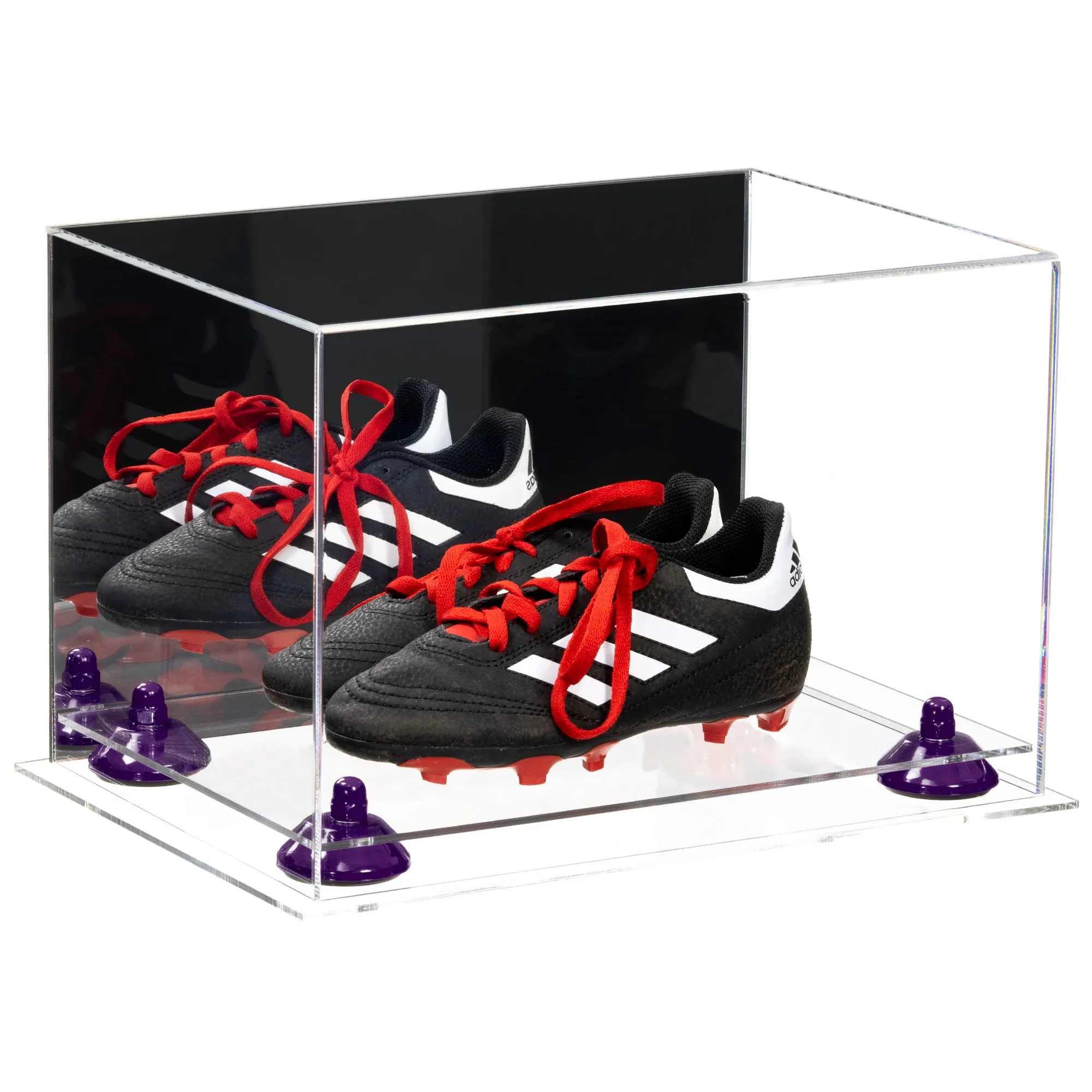 Acrylic Kids Shoes Display Case 12 x 8.25 x 8 - Mirror no Wall Mounts (A004/V41)