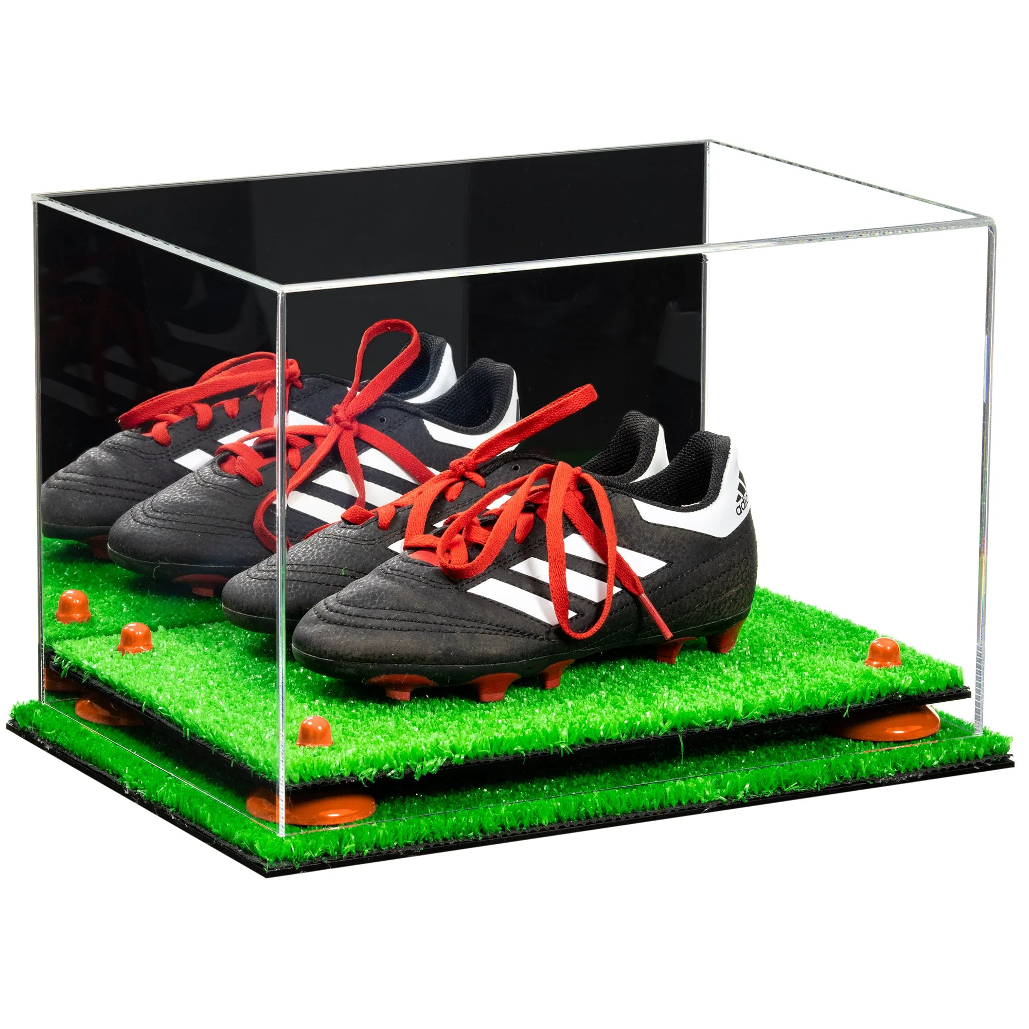 Acrylic Kids Shoes Display Case 12 x 8.25 x 8 - Mirror no Wall Mounts (A004/V41)