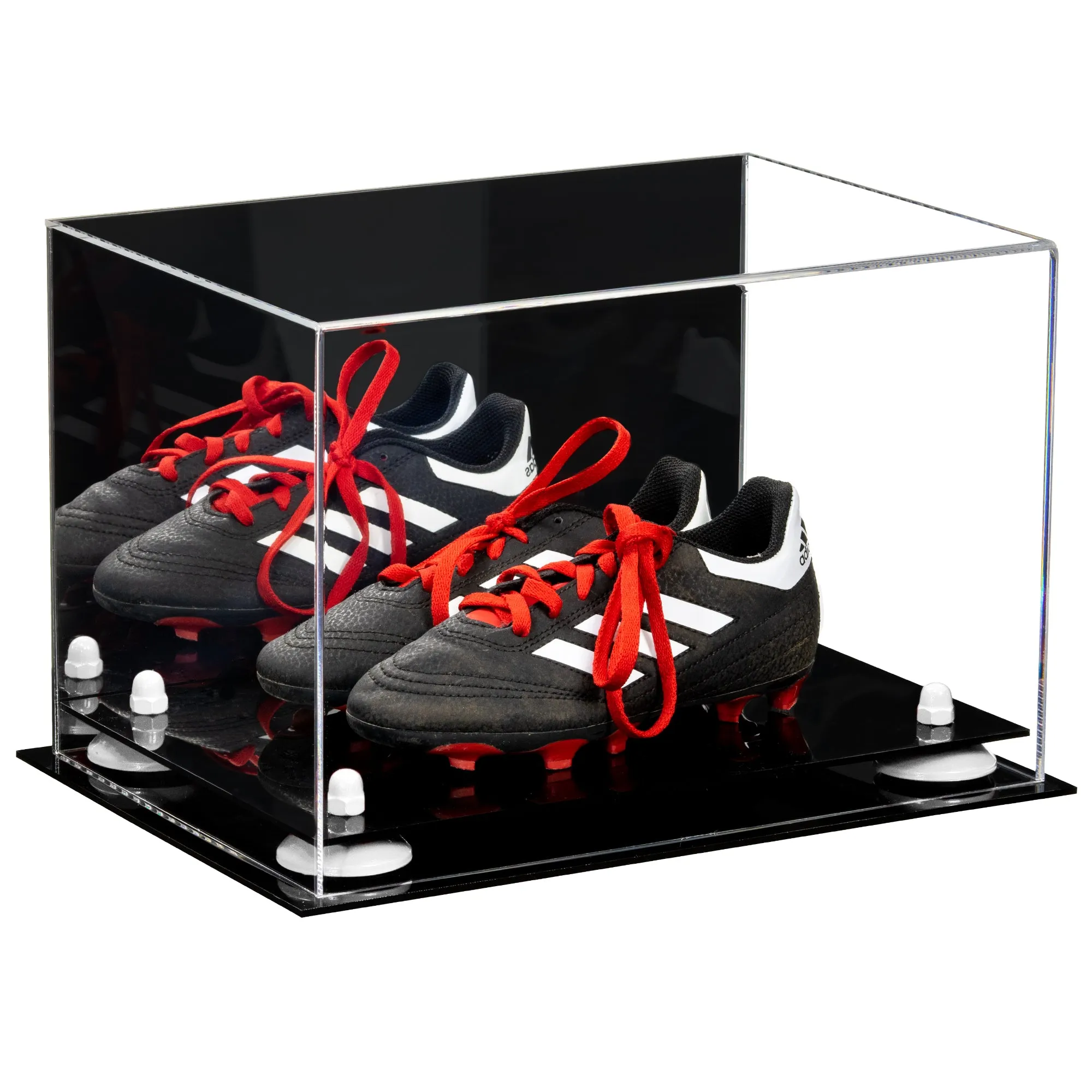 Acrylic Kids Shoes Display Case 12 x 8.25 x 8 - Mirror no Wall Mounts (A004/V41)