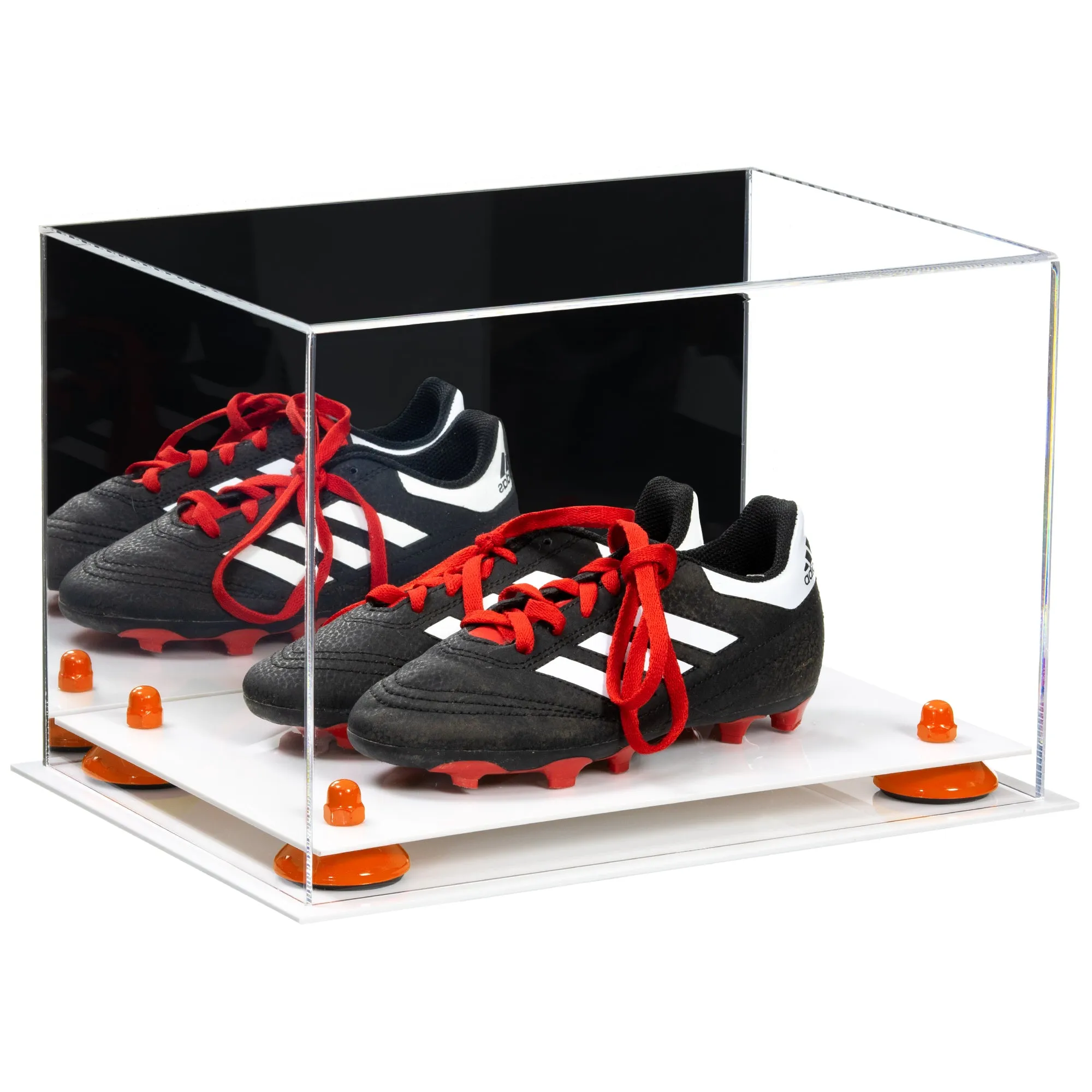 Acrylic Kids Shoes Display Case 12 x 8.25 x 8 - Mirror no Wall Mounts (A004/V41)