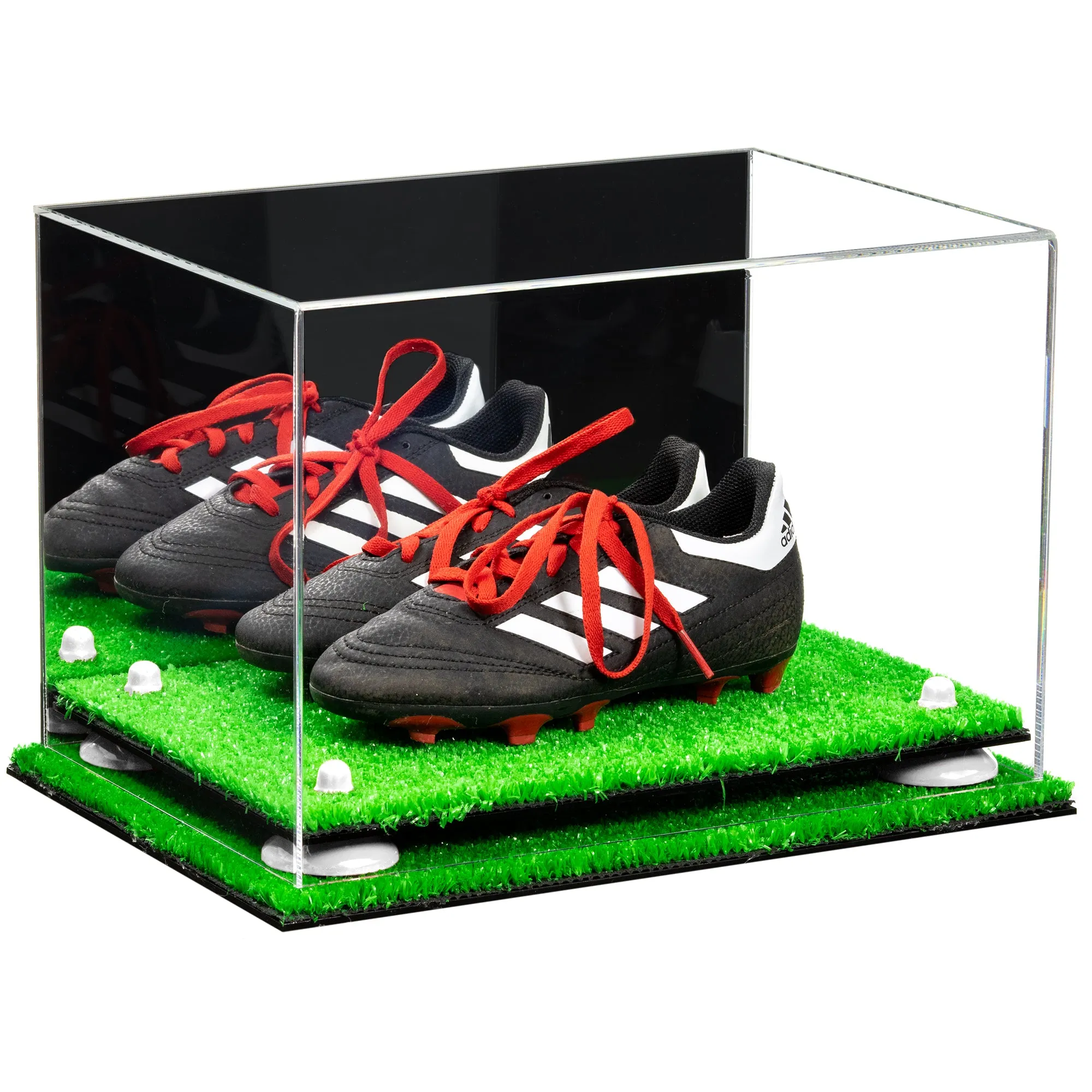 Acrylic Kids Shoes Display Case 12 x 8.25 x 8 - Mirror no Wall Mounts (A004/V41)