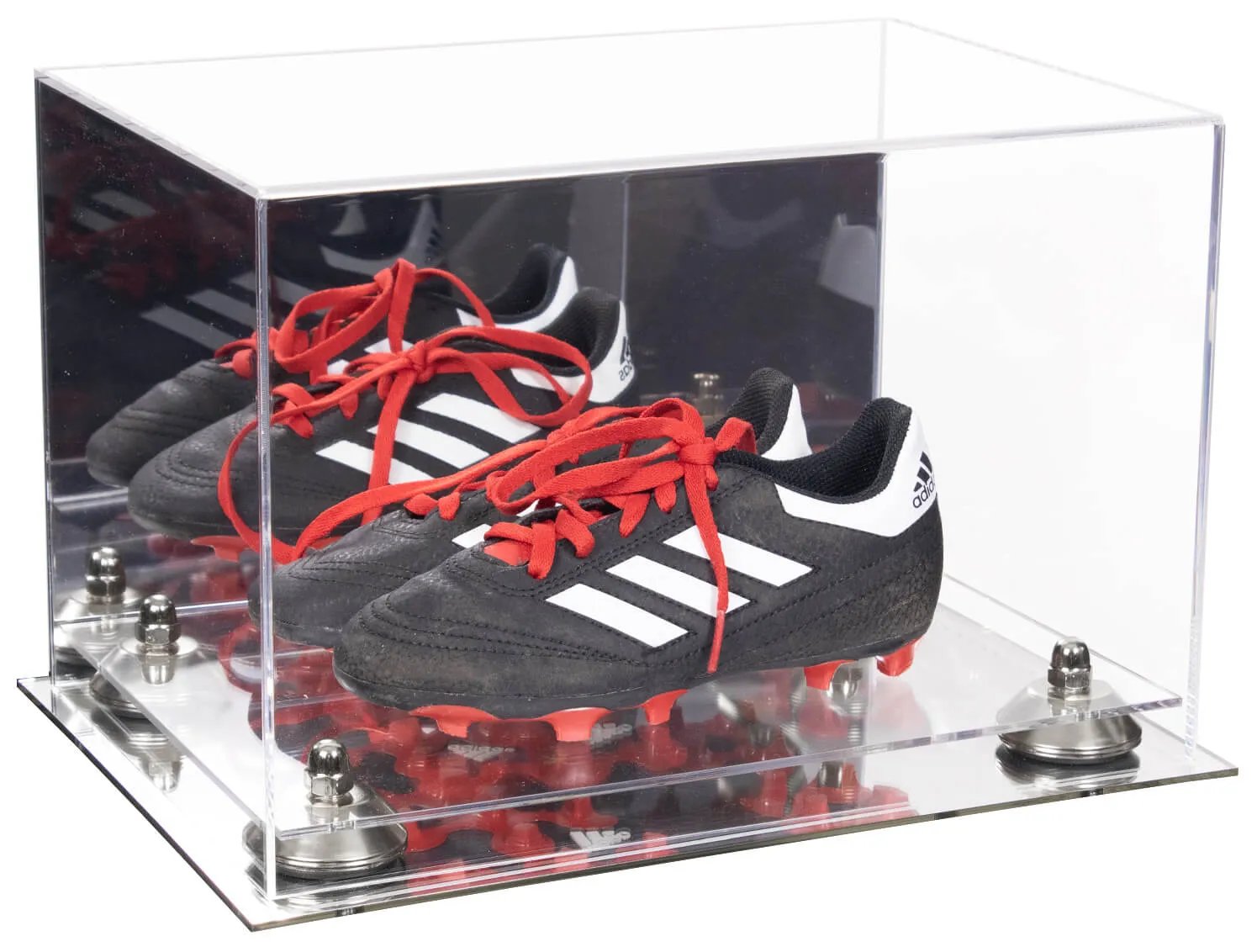 Acrylic Kids Shoes Display Case 12 x 8.25 x 8 - Mirror no Wall Mounts (A004/V41)