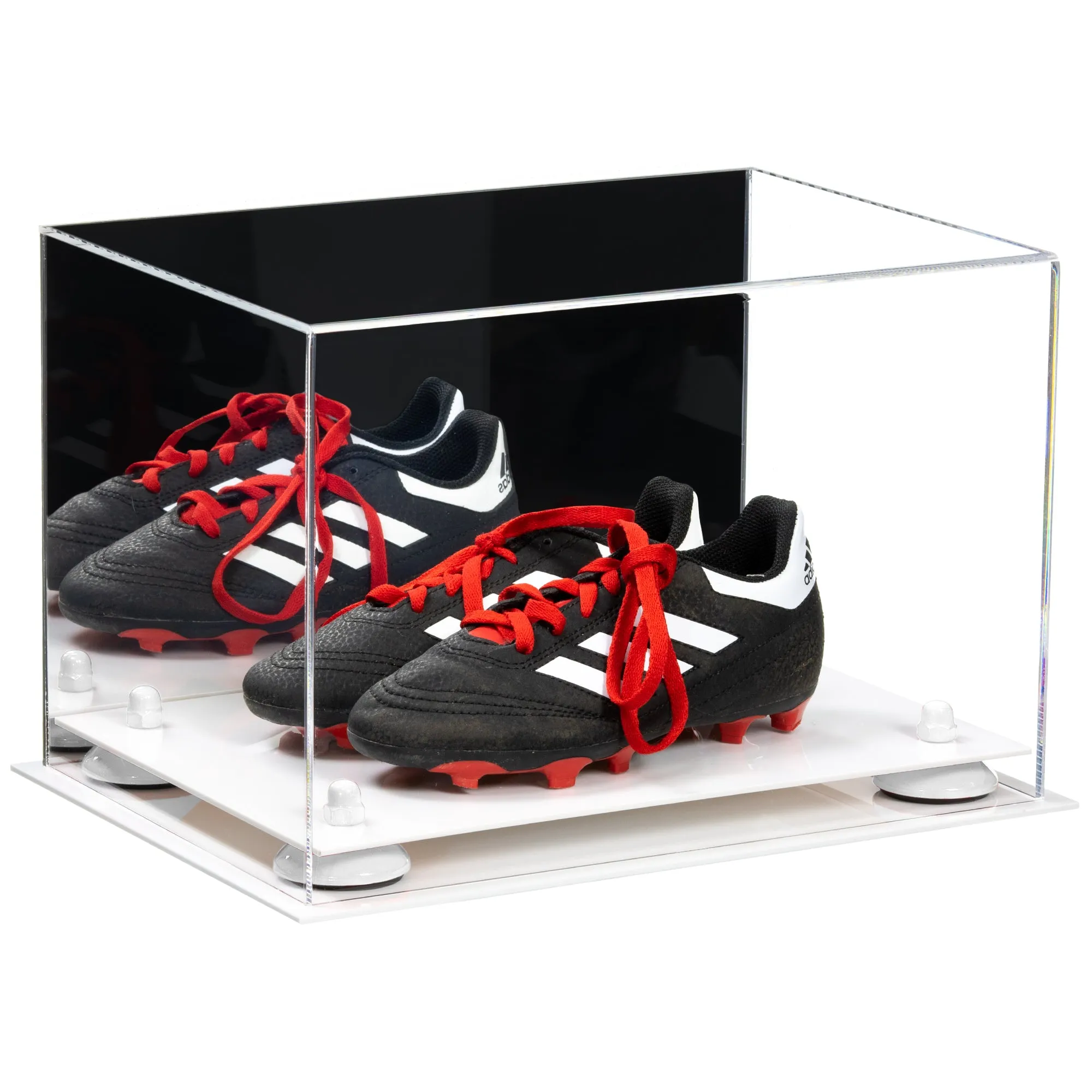 Acrylic Kids Shoes Display Case 12 x 8.25 x 8 - Mirror no Wall Mounts (A004/V41)