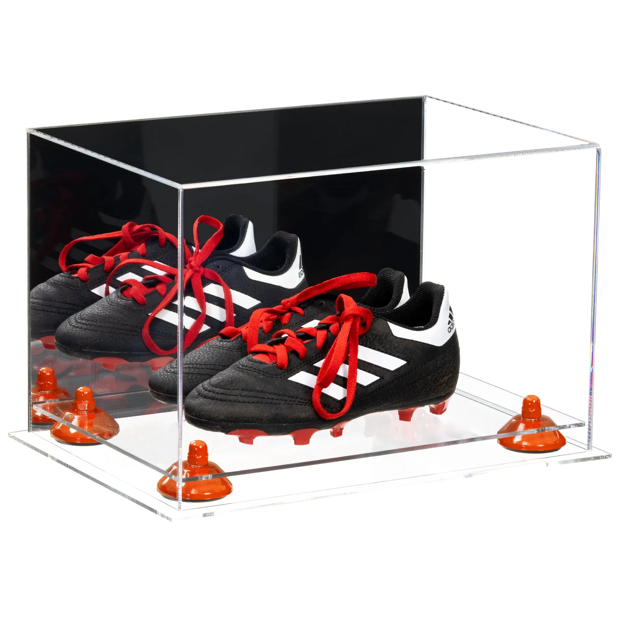 Acrylic Kids Shoes Display Case 12 x 8.25 x 8 - Mirror no Wall Mounts (A004/V41)