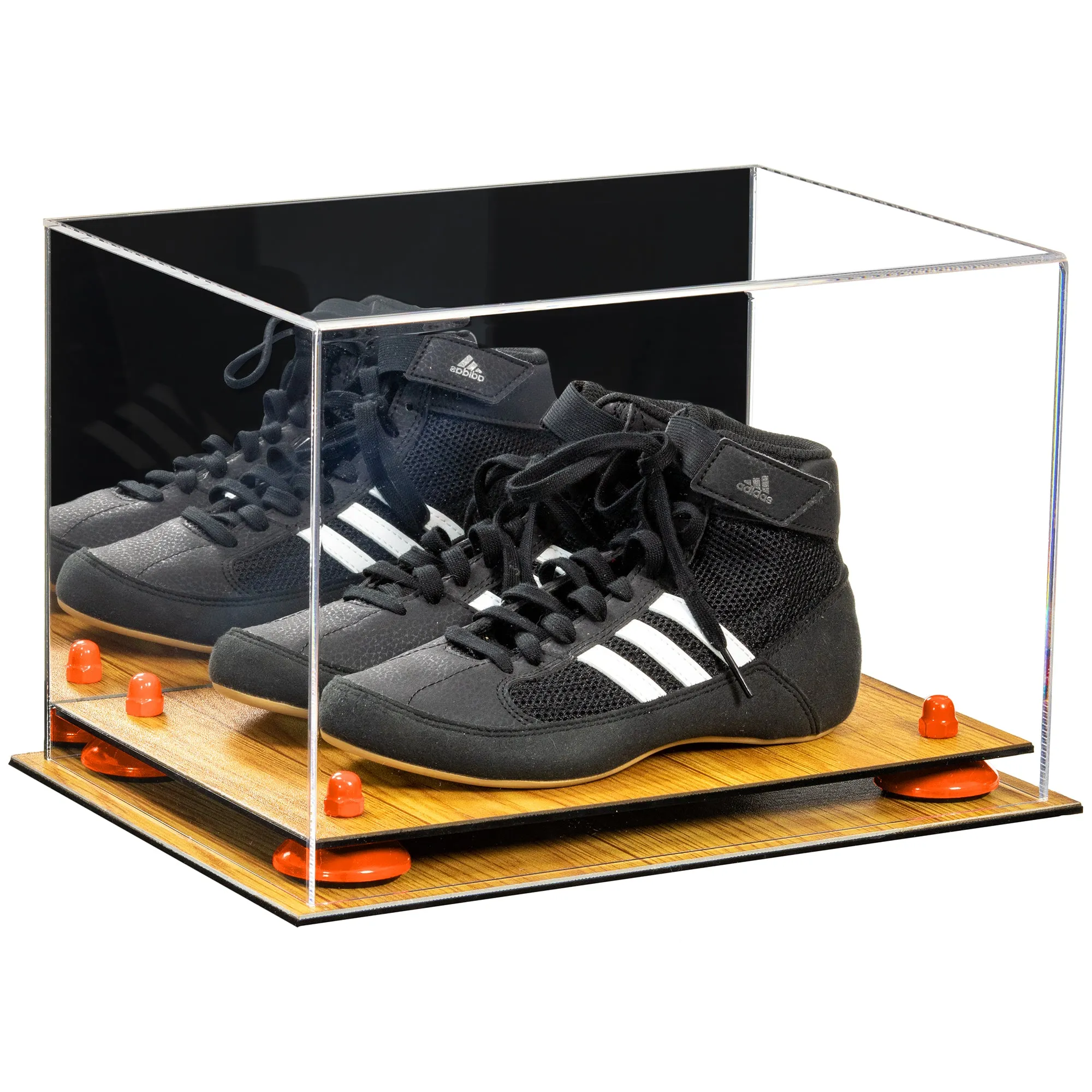 Acrylic Kids Shoes Display Case 12 x 8.25 x 8 - Mirror no Wall Mounts (A004/V41)