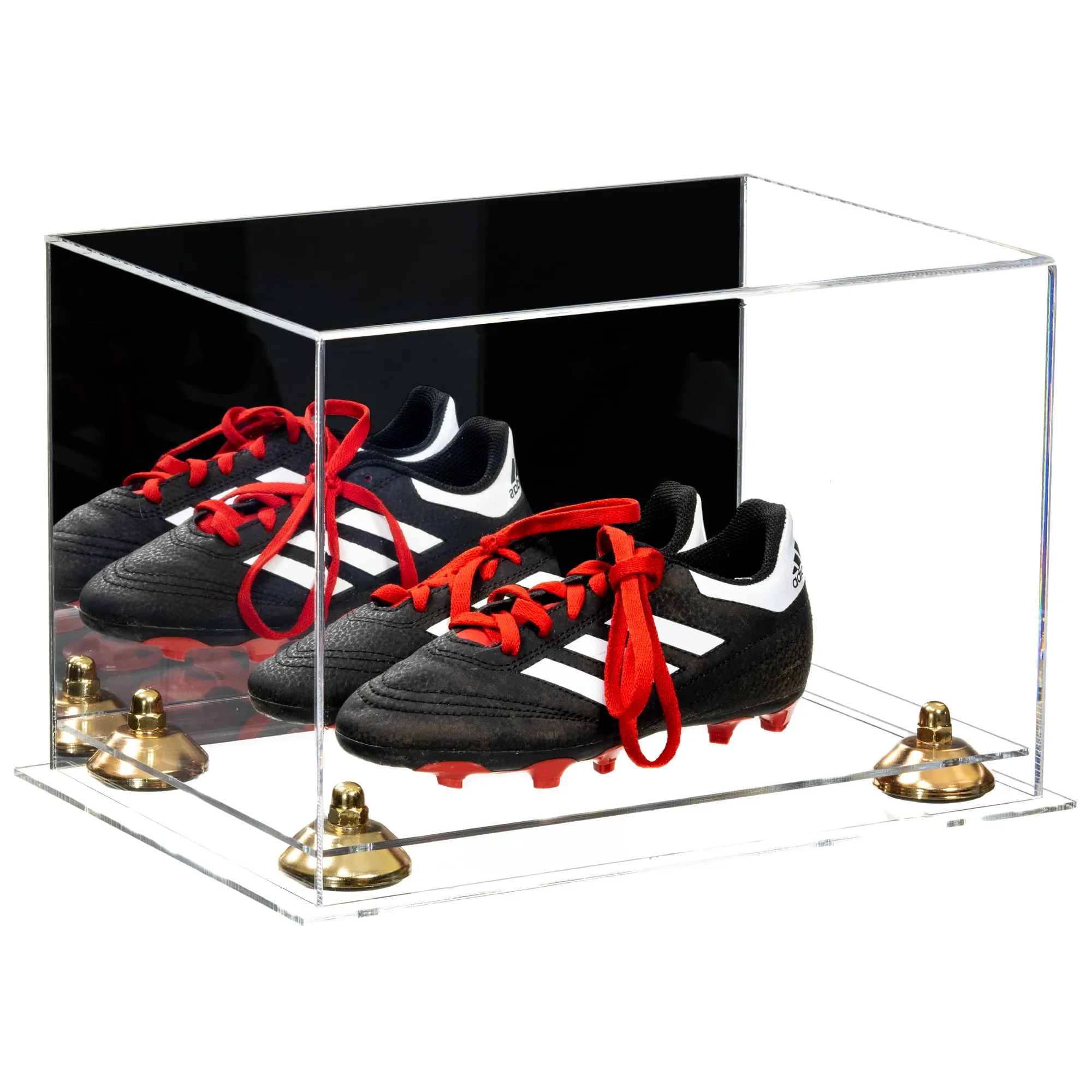 Acrylic Kids Shoes Display Case 12 x 8.25 x 8 - Mirror no Wall Mounts (A004/V41)