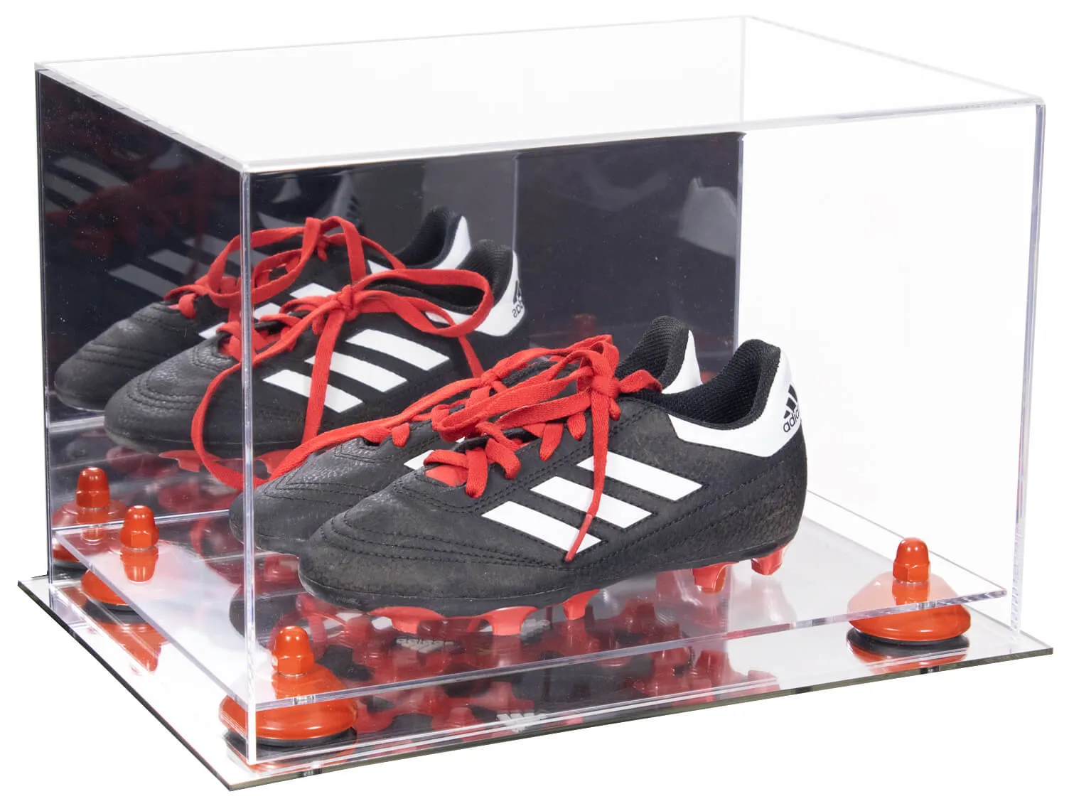 Acrylic Kids Shoes Display Case 12 x 8.25 x 8 - Mirror no Wall Mounts (A004/V41)