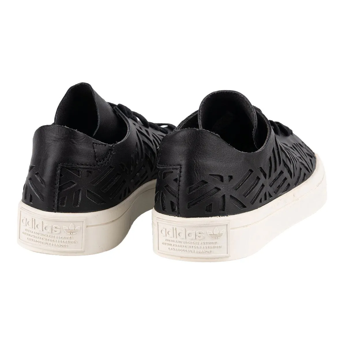 Adidas Courtvantage Cutout Low-Top Sneakers Leather Black Colour For Women