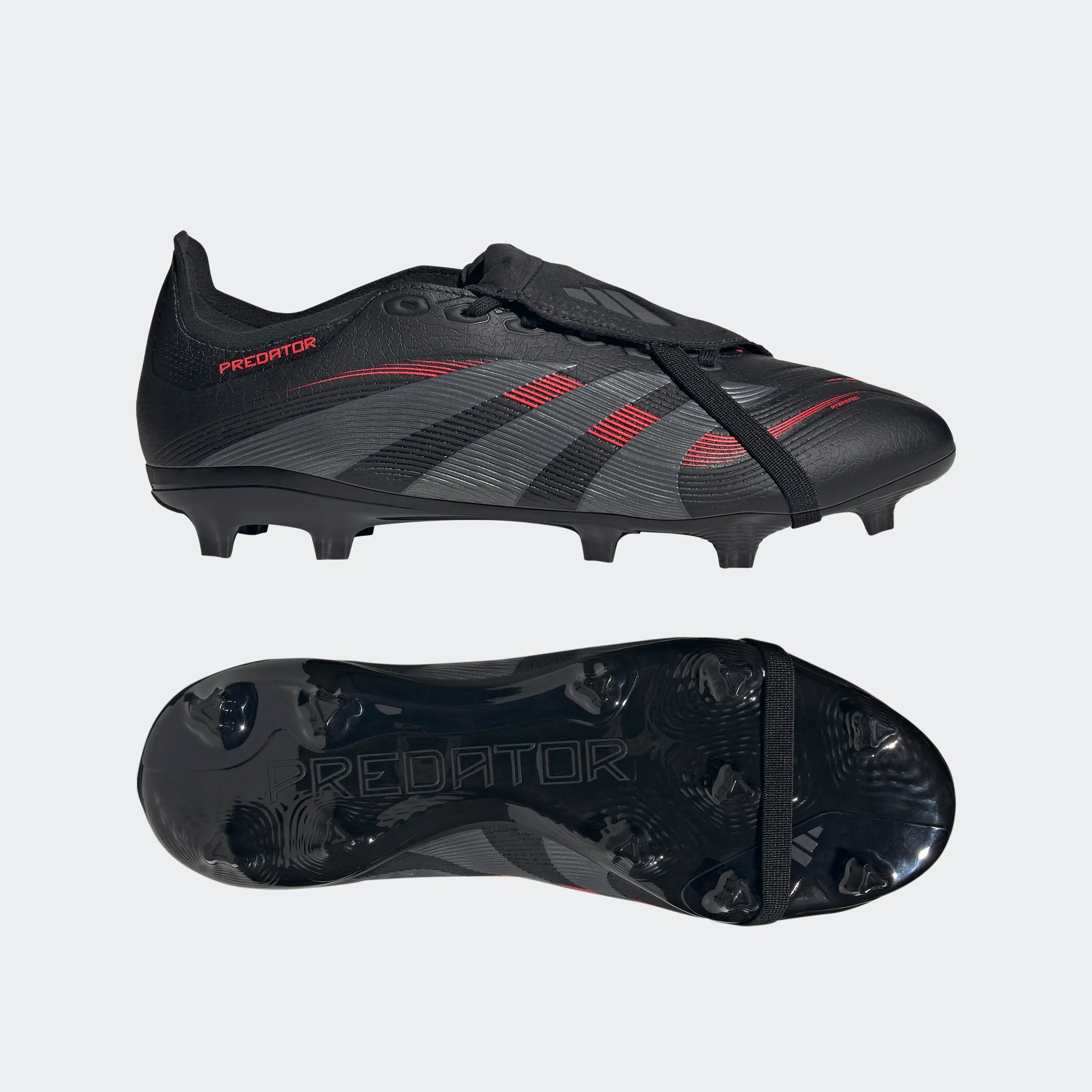 adidas PREDATOR LEAGUE FOLD-OVER TONGUE Firm/Multi-Ground Soccer Cleats | Core Black-Grey Four | Men's