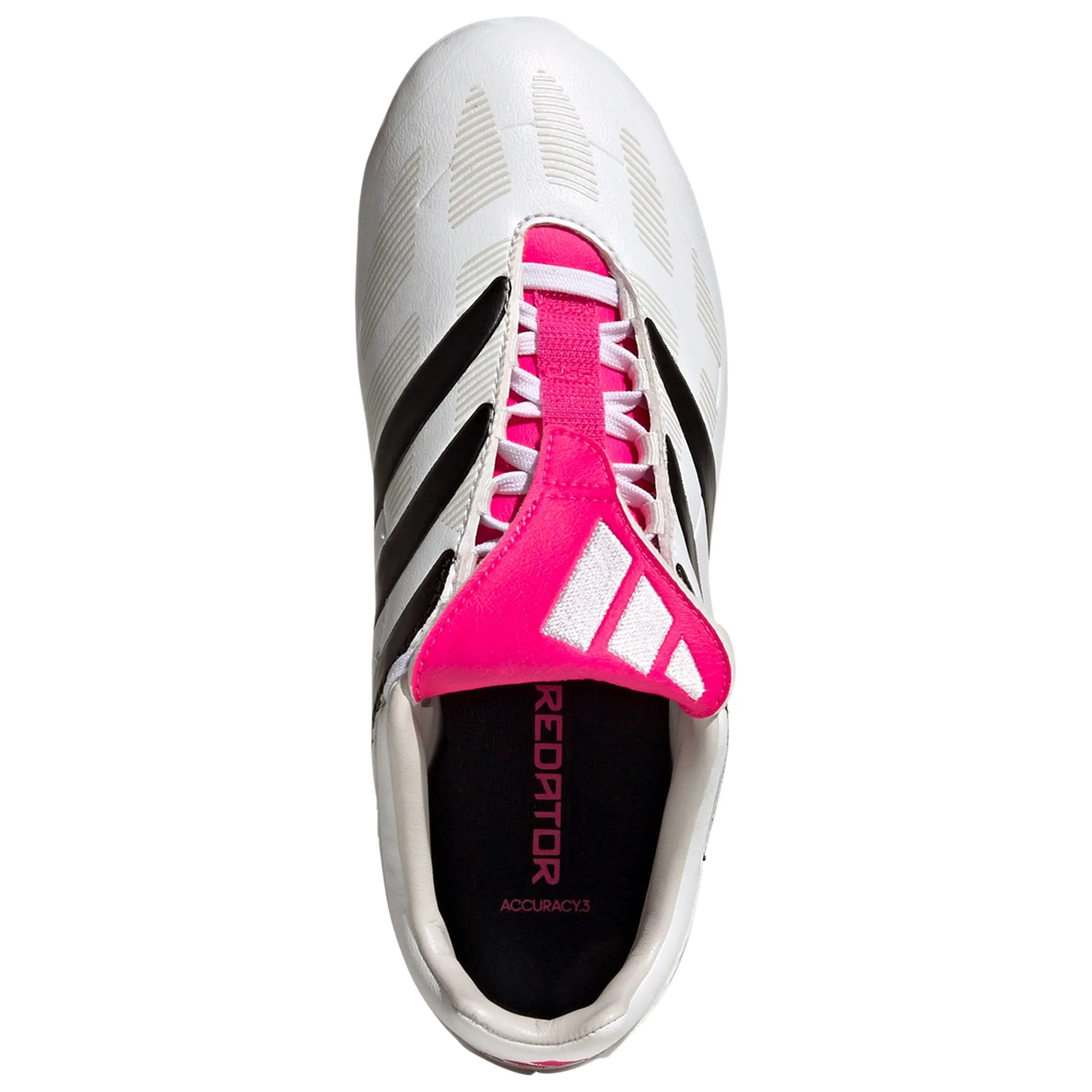 adidas Predator Precision.3 FG Junior Firm Ground Soccer Cleats - White/Core Black/Team Shock Pink