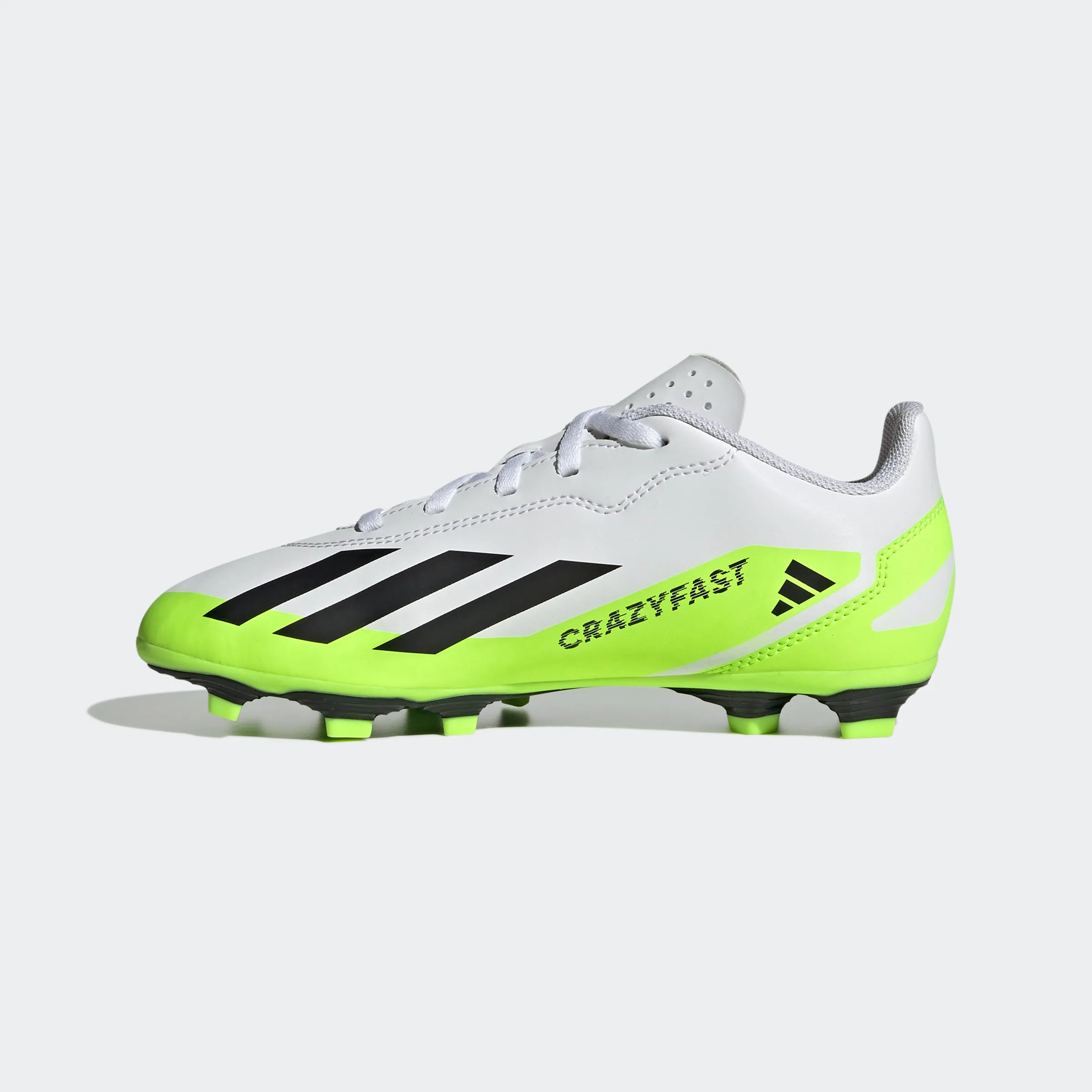 adidas X Crazyfast.4 Flexible Ground Soccer Cleats | White/Green | Youth