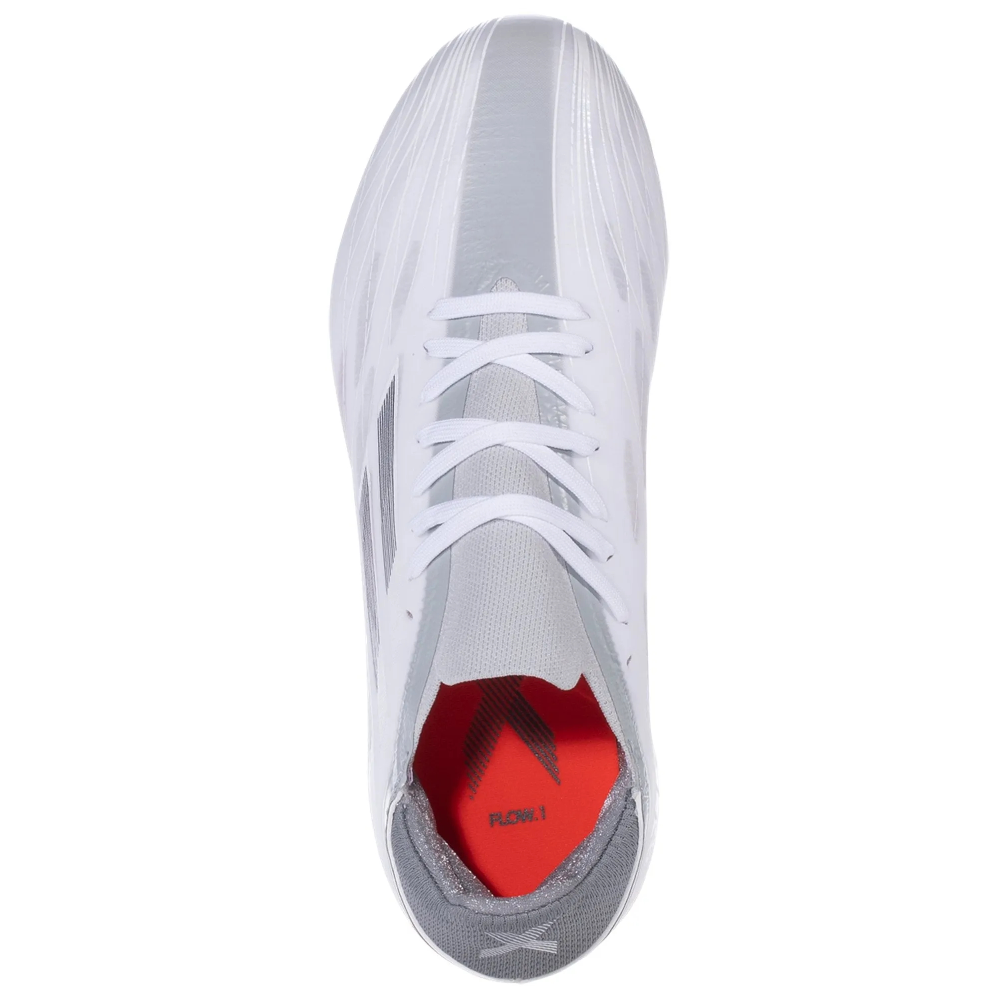 adidas X Speedflow .1 FG Junior Firm Ground Soccer Cleat - White/Metallic Iron/Solar Red