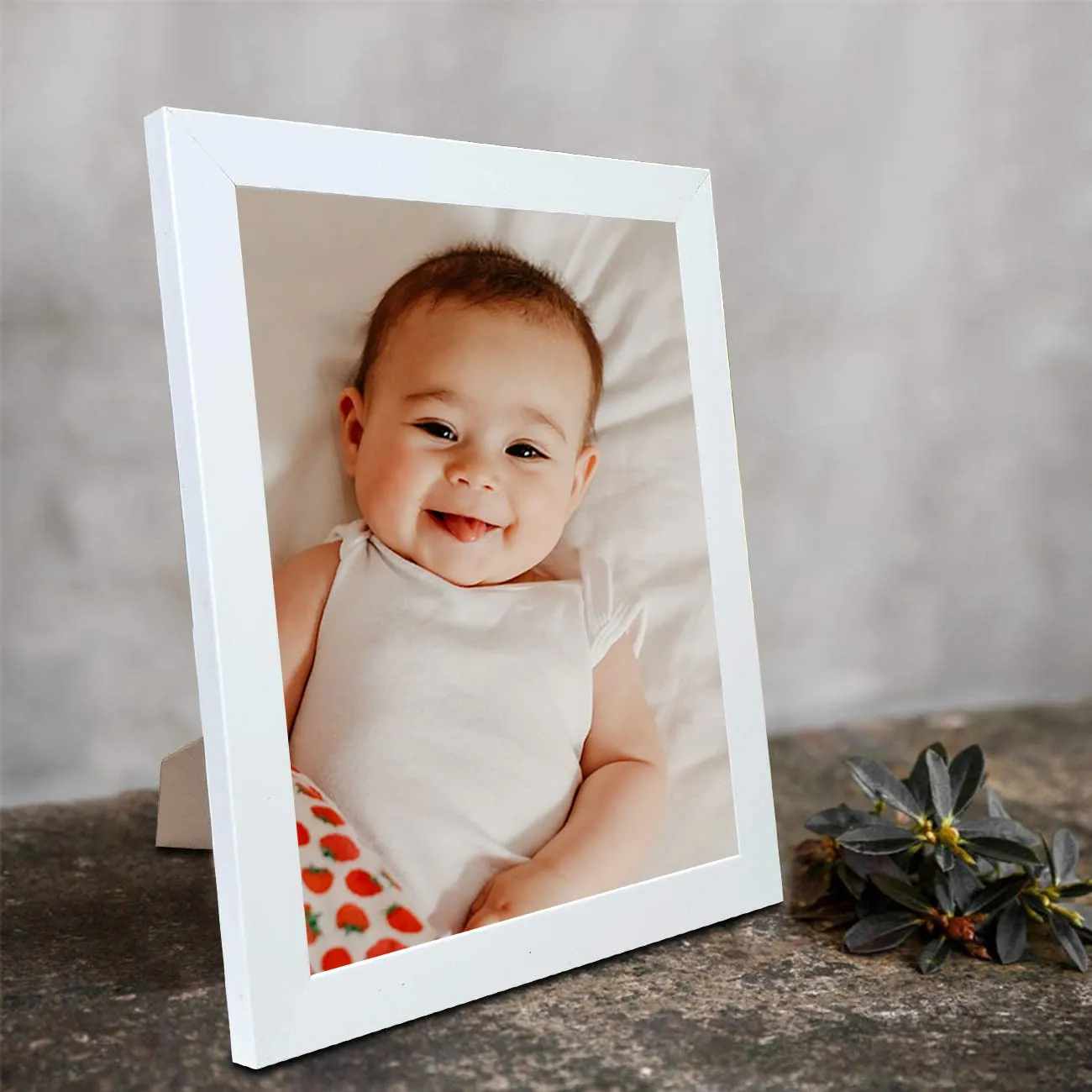 ALL YOUR DESIGN Fiber Wood Photo Frame For Wall And Table (White, 6X8 Inches, Pack Of 1).