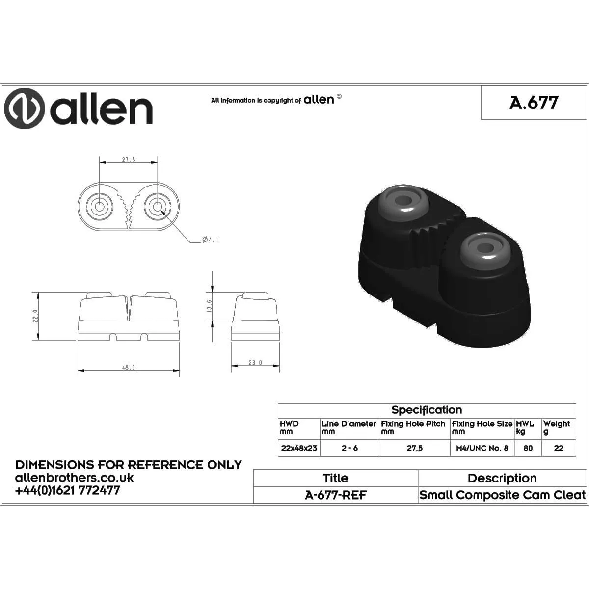 Allen Small Allenit Cam Cleat