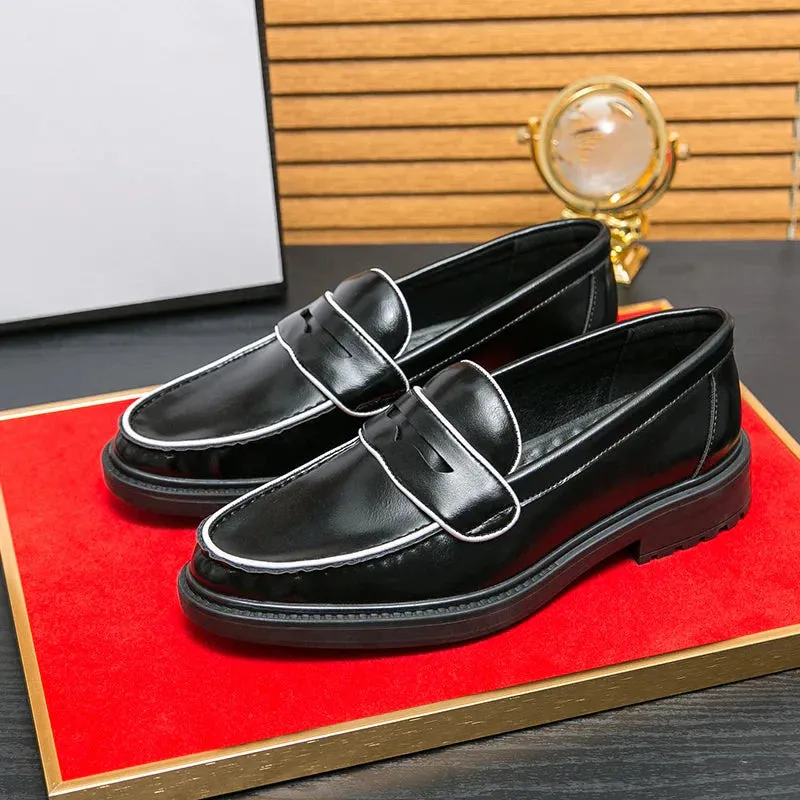 Amozae- Samjuk Monochrome Sleek Penny Loafers