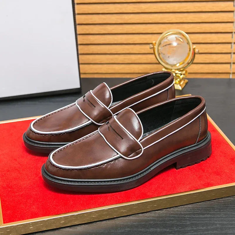 Amozae- Samjuk Monochrome Sleek Penny Loafers