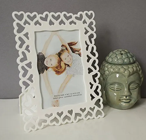 Art Street Decoralicious White Heart Photo Frame/Wall Hanging for Home Décor - 4x6 Inches