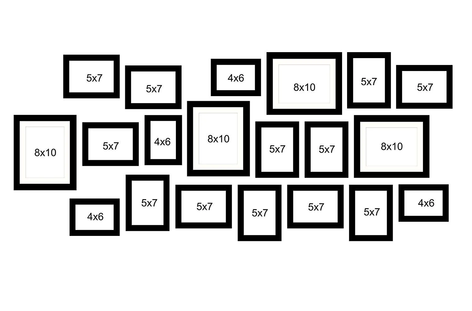 Art Street - King And Queen Set Of 20 Individual Photo Frame||Mix Size||2 Units 5x7, 2 Units 6X8, 2 Unit 8x10 inches||