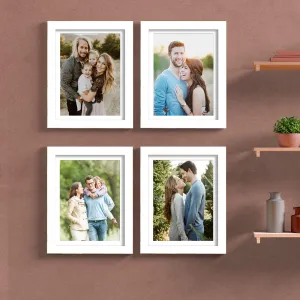 Art Street Painting Mantra Set of 4 Individual Couple Photo Frame/Wall Hanging for Home Décor - White