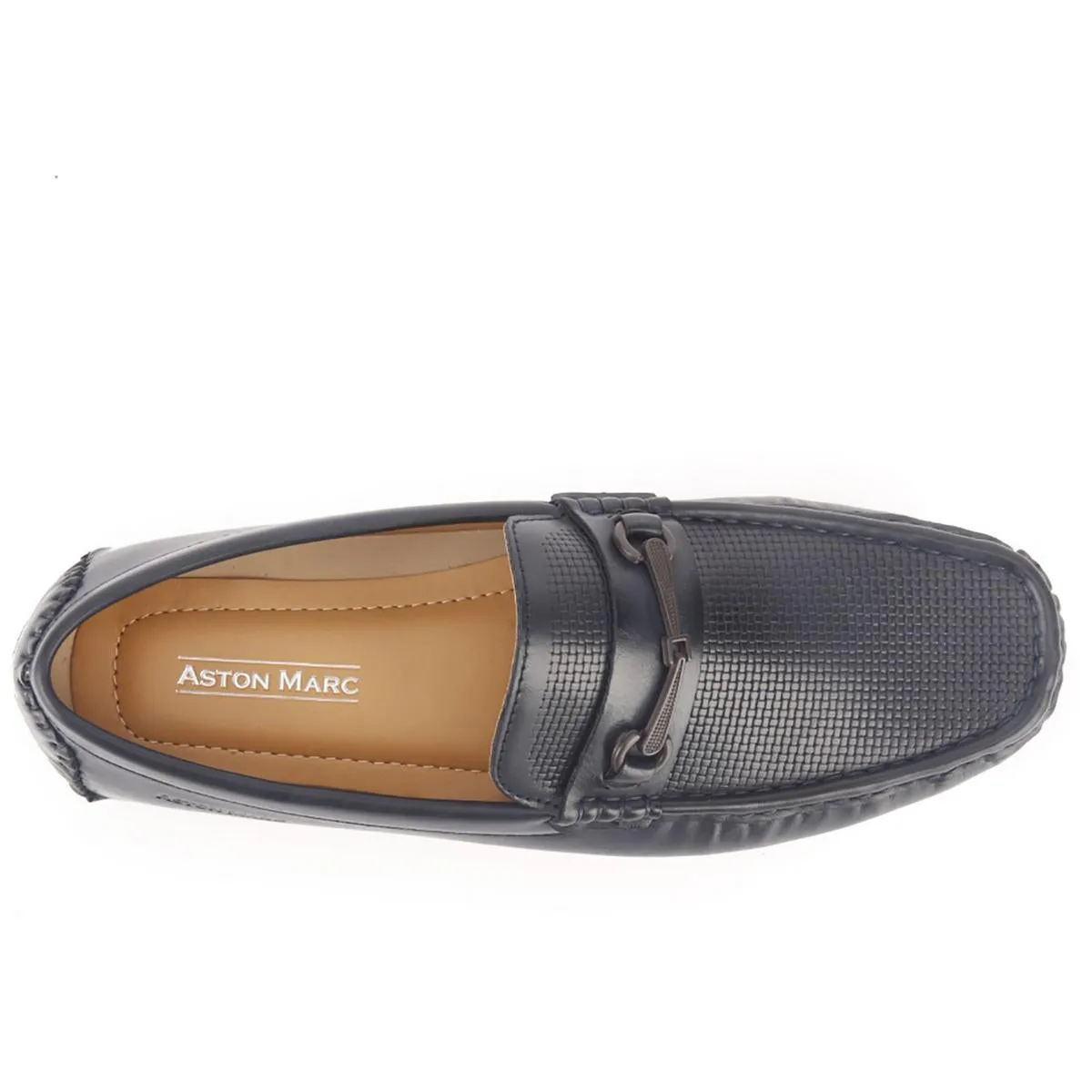 Aston Marc Mens Drive Faux Leather Square Toe Driving Moccasins