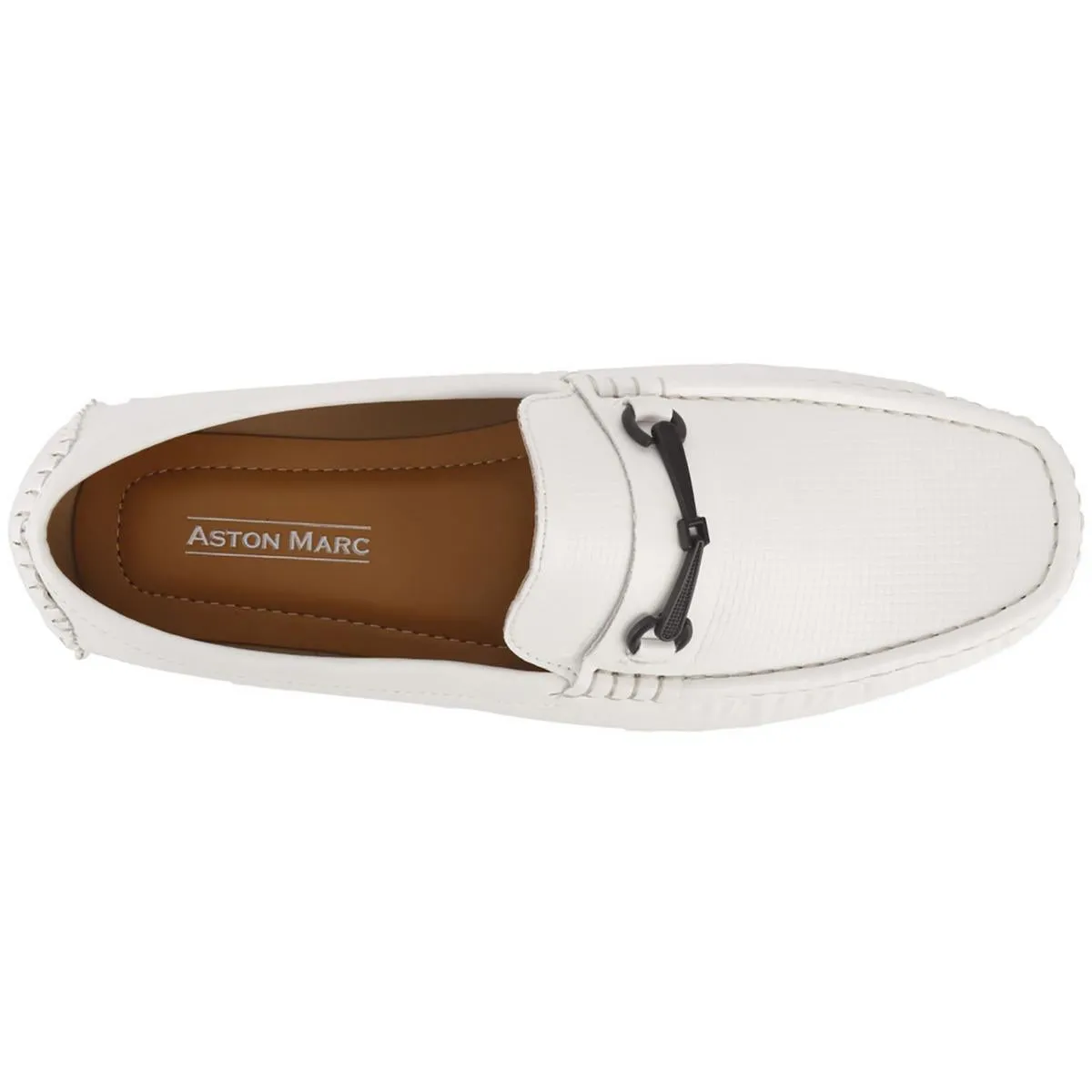 Aston Marc Mens Drive Faux Leather Square Toe Driving Moccasins