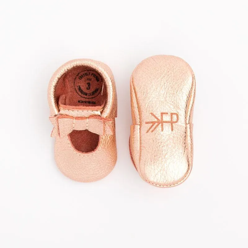 Ballet Flat Bow Moccasin - Rose Gold