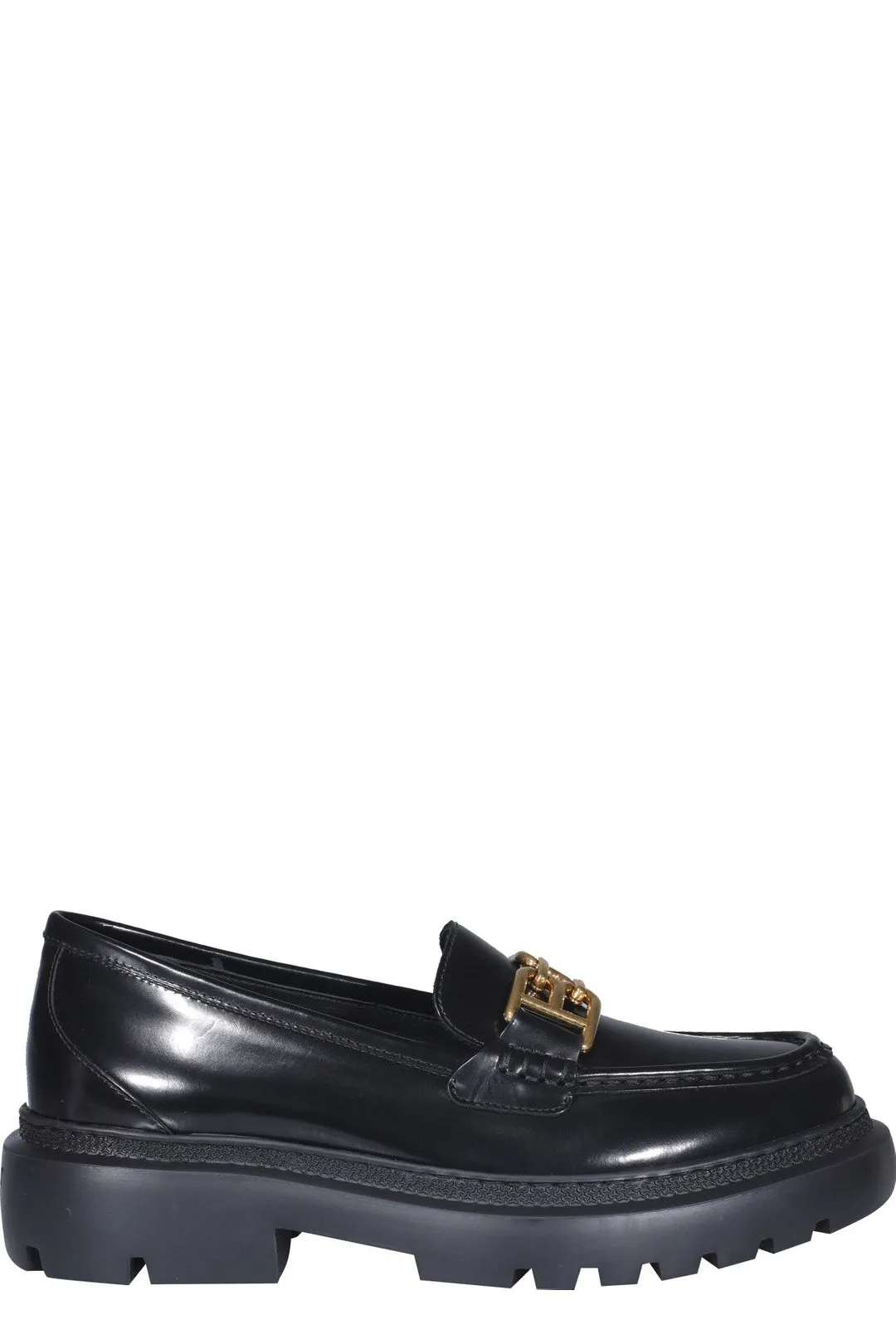 Bally Gioia B-Chain Logo Plaque Moccasins