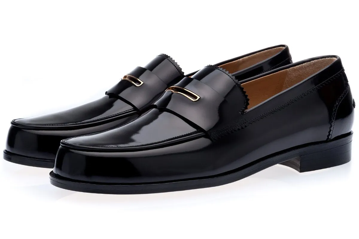 BALMORAL BRUSHED BLACK LOAFERS