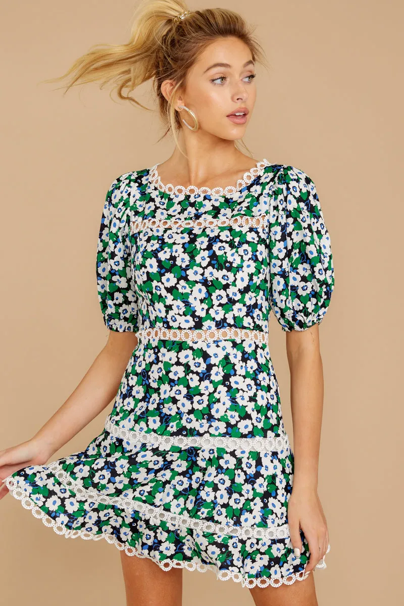 Bloom Again Green Floral Print Dress