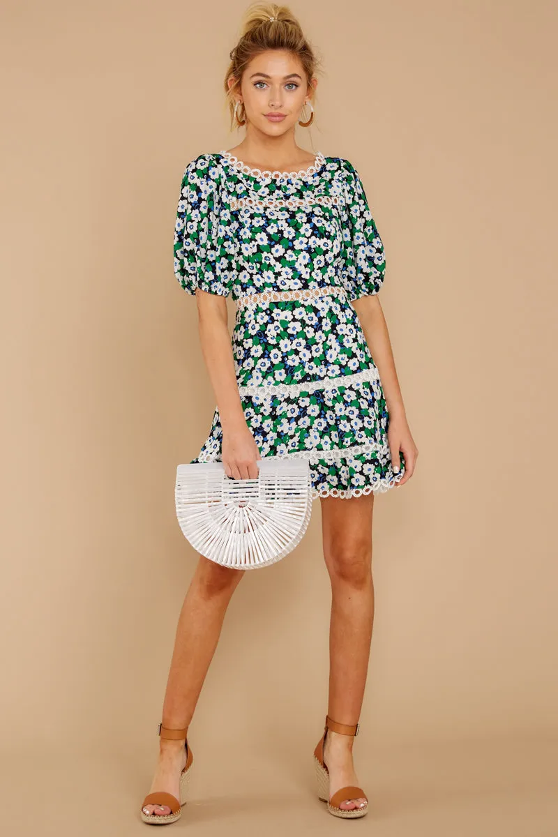 Bloom Again Green Floral Print Dress