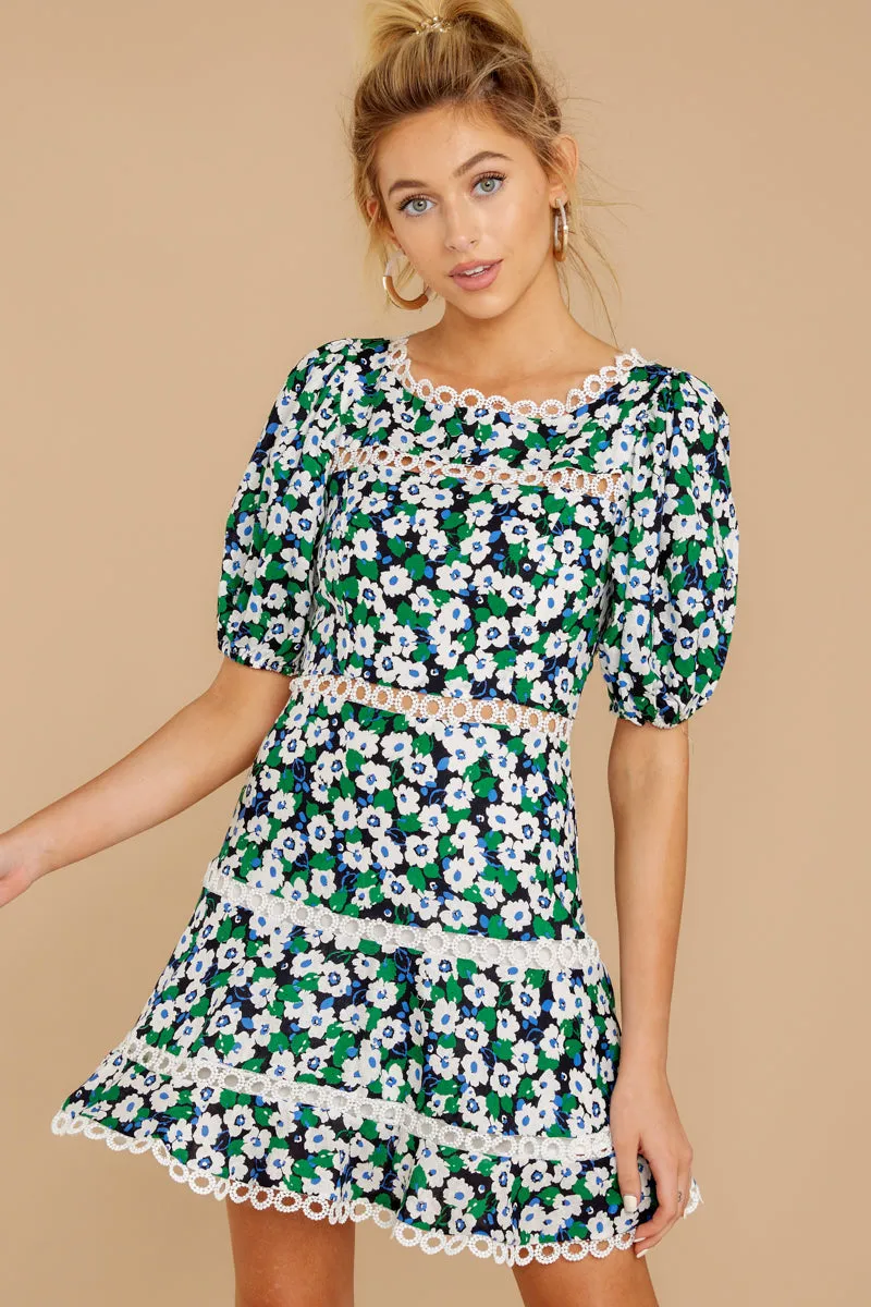 Bloom Again Green Floral Print Dress