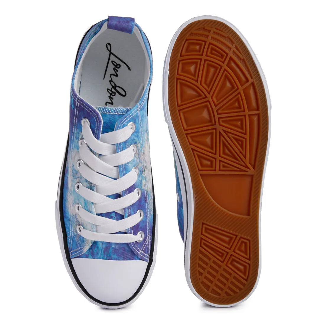 Blue Tie Dye Canvas Sneakers