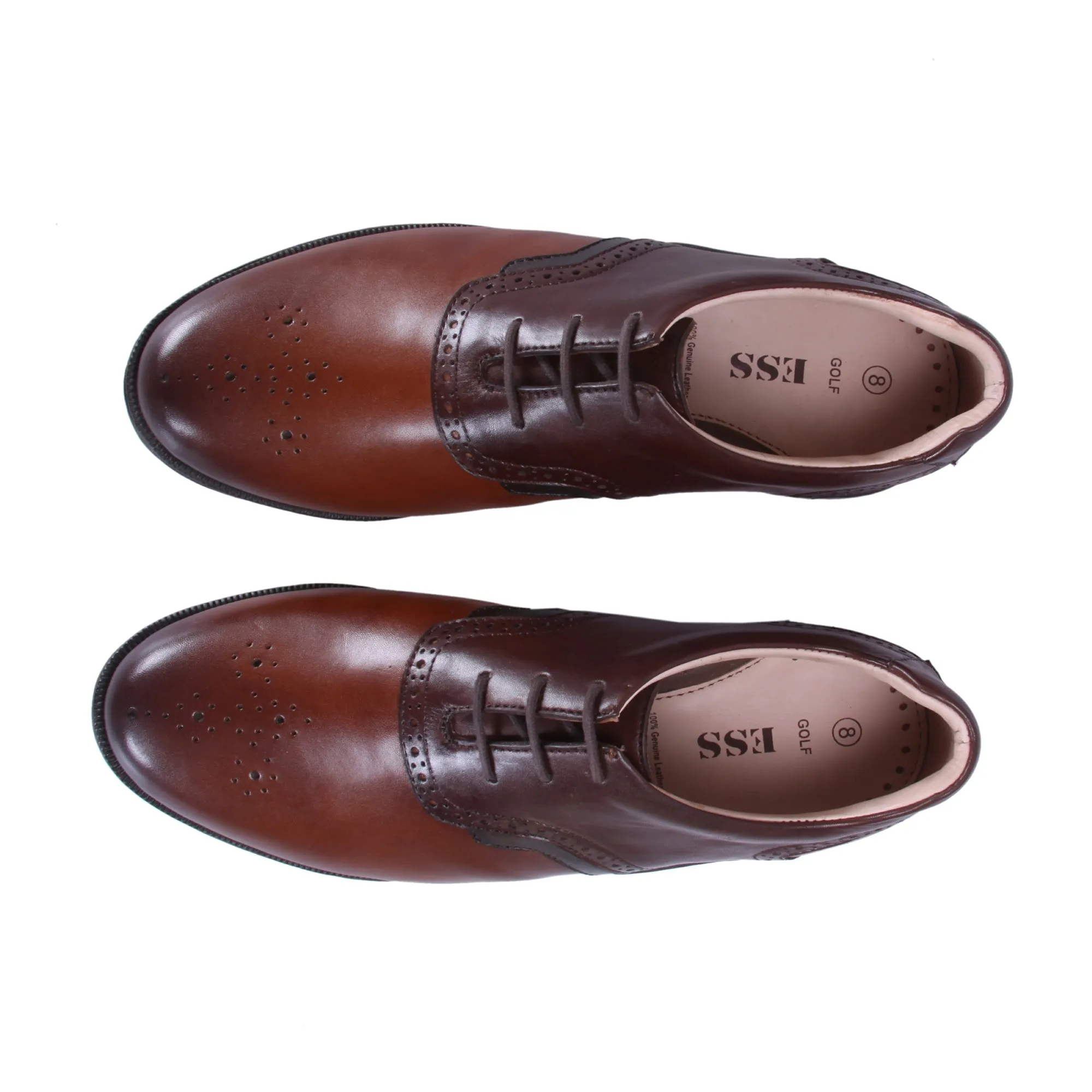 Bristol Tan Brown & Blue Golf Shoes