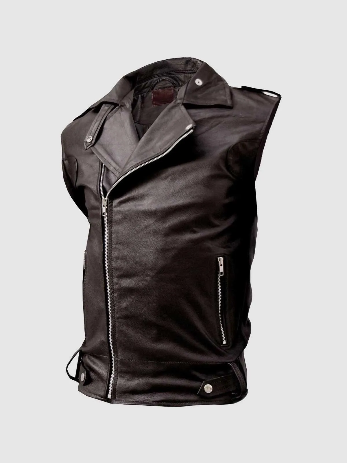 Brown Leather Motorcycle Vest