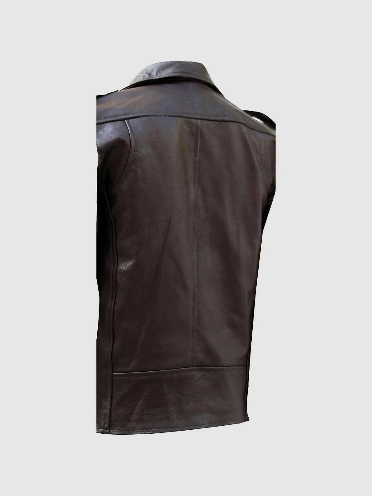 Brown Leather Motorcycle Vest