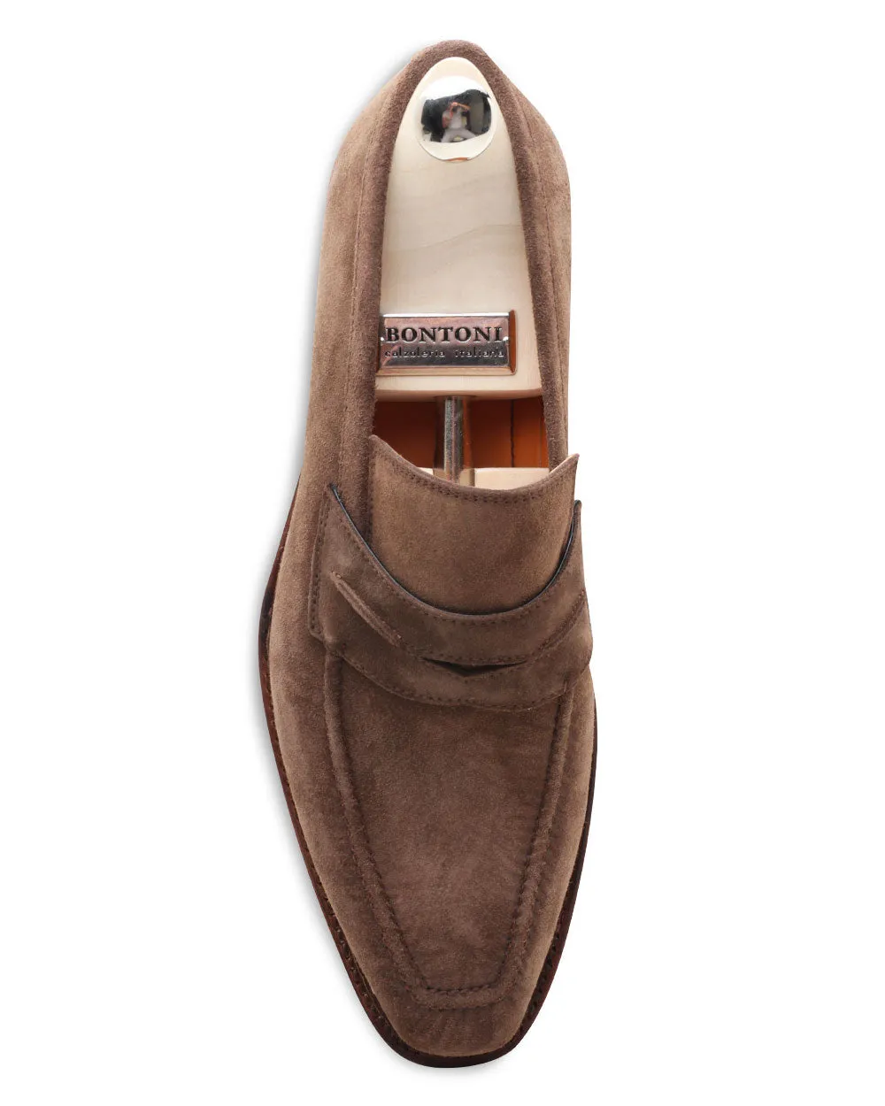 Capitano Suede Penny Loafer with Lug Sole in Tortora