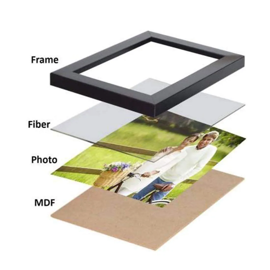 CDM A4 Size Wood Wall MDF Photo Frame (Black,6 Photos, Documents)