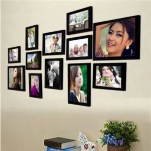 CDM Wall Wood MDF Photo Frame , Black, (Pack of 12)