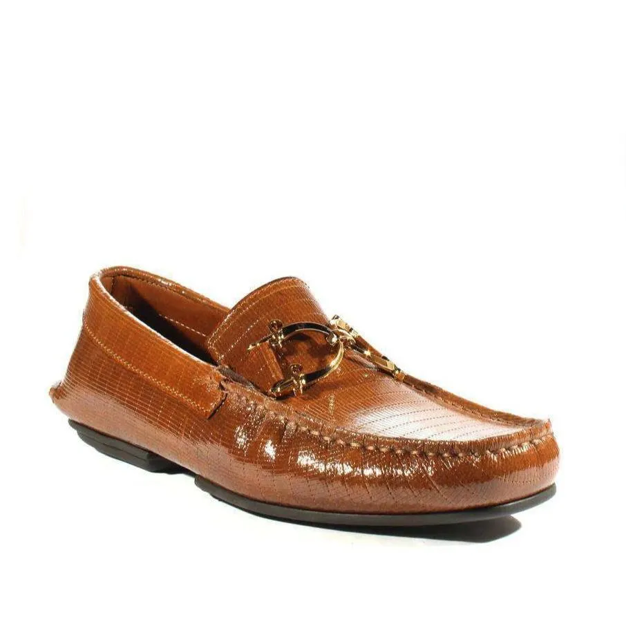 Cesare Paciotti Luxury Italian Men's Designer Shoes Brown Glass Leather Moccasins (CPM2351)