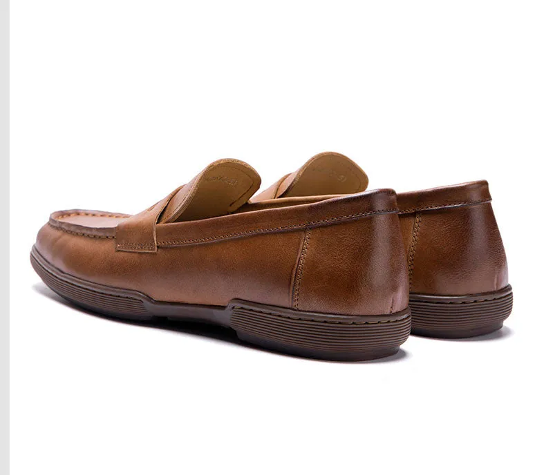 Chic Cowhide Penny Loafers