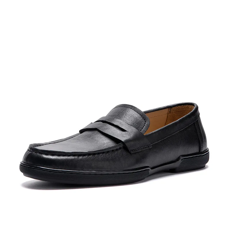 Chic Cowhide Penny Loafers