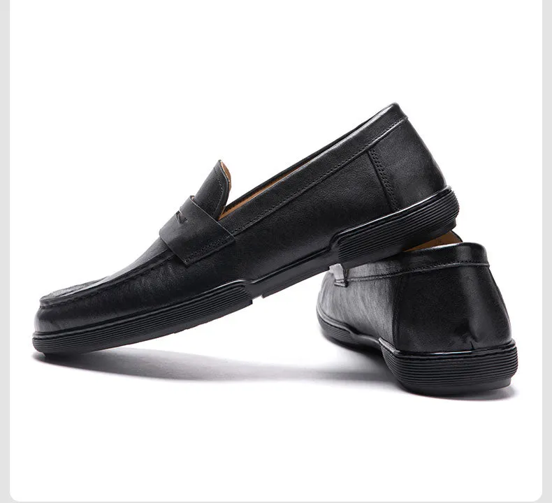 Chic Cowhide Penny Loafers